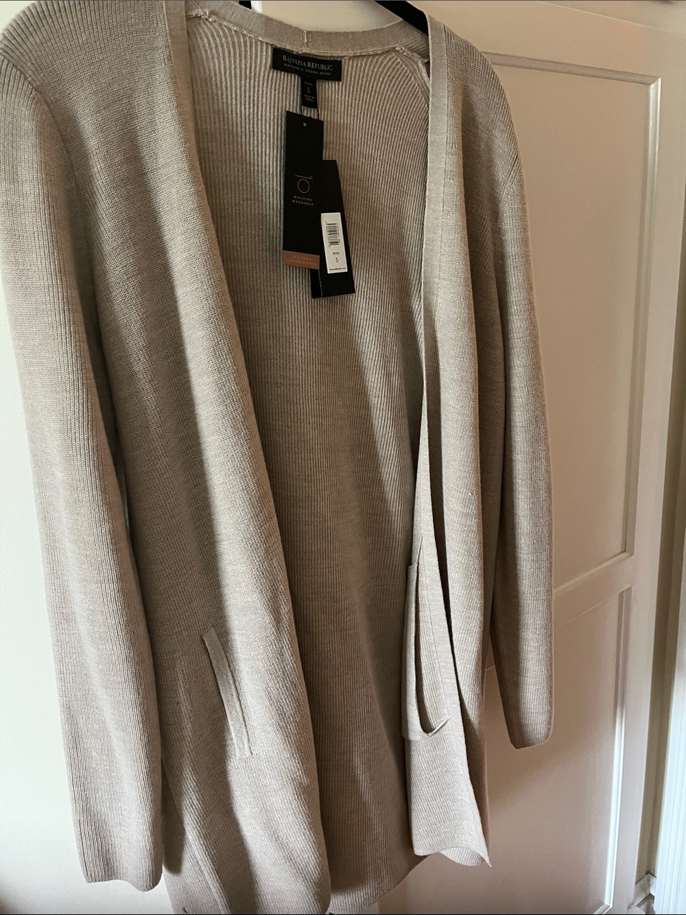 Banana Republic Open-Front Long Cardigan - Light Beige